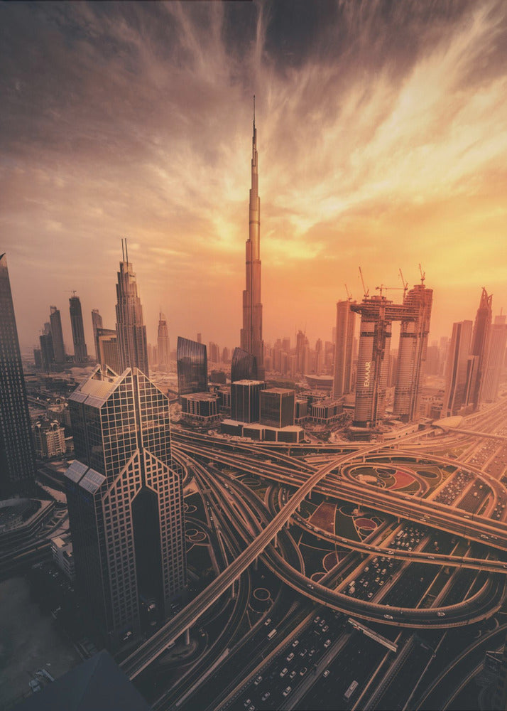 Dubai's Fiery sunset | Canvas