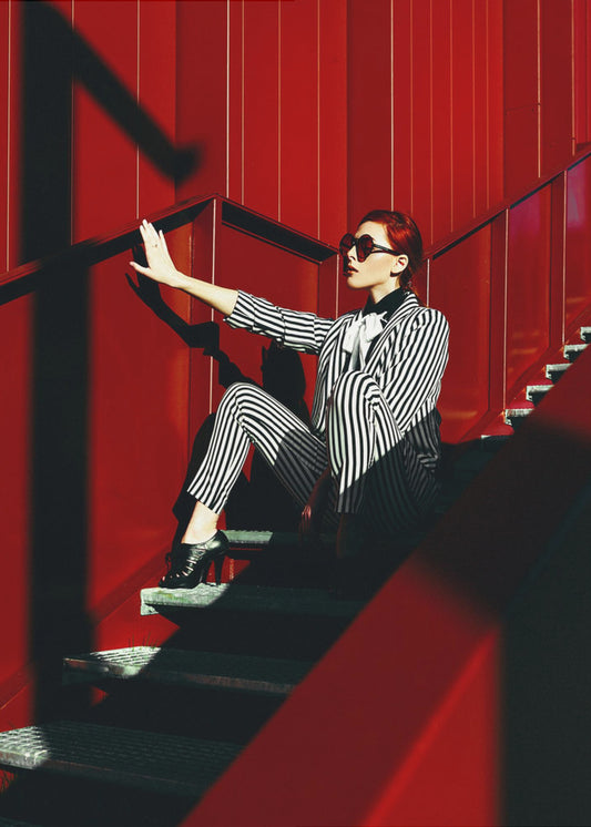 Rote Treppenrhythmen | Leinwand-Bilder