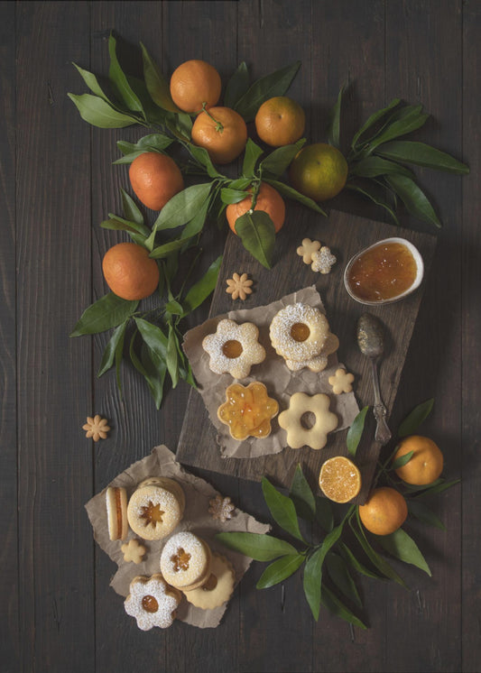 Mandarin Linzer Cookies | Poster - Kunstdruck