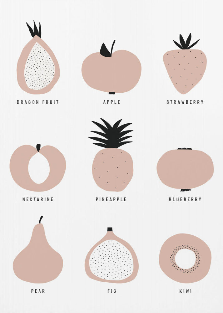 Minimalistisches Obstgitter | Poster - Kunstdruck