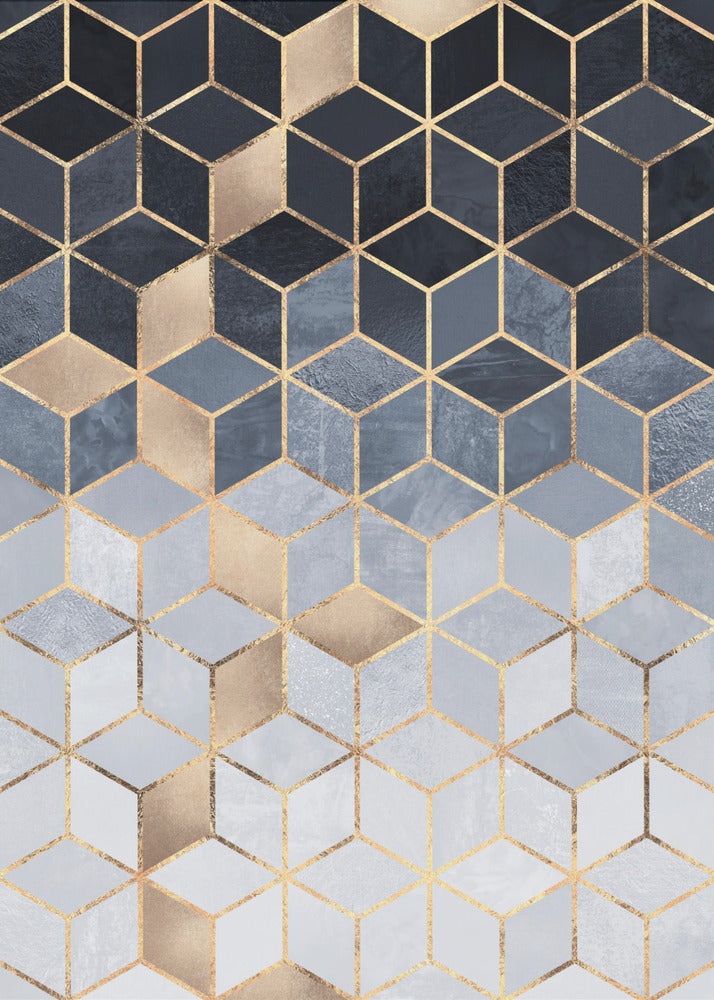 Weiche blaue Farbverlaufswürfel | Leinwand-Bilder