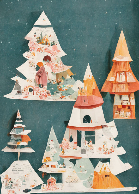 Zauberhafte Waldhäuser | Poster