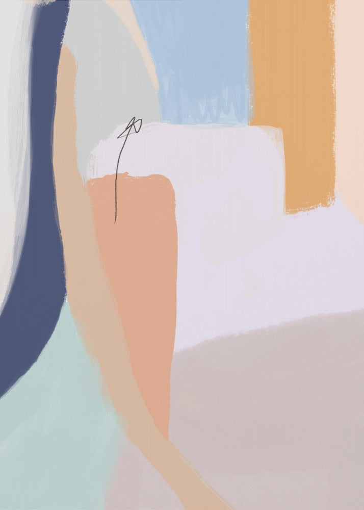 Sanfte Pastelltöne und kräftige Pinselstriche | Poster - Kunstdruck