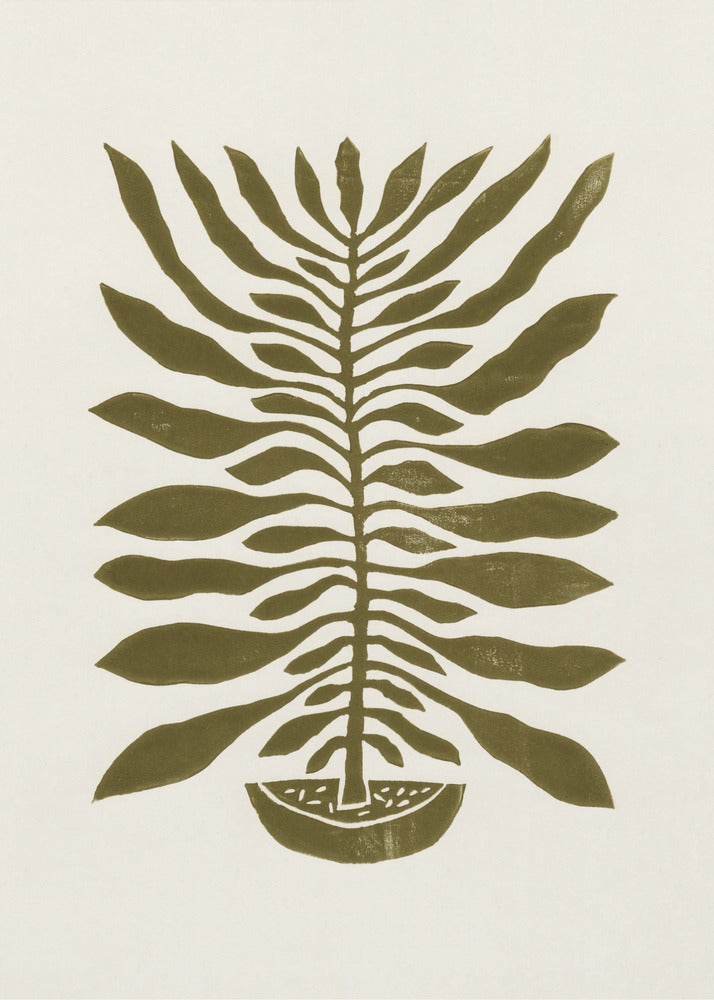 ne Hundertblättrige Pflanze Nr. 22 / Linoldruck | Poster - Kunstdruck