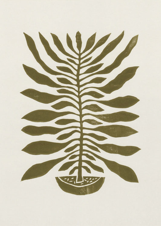 ne Hundertblättrige Pflanze Nr. 22 / Linoldruck | Poster - Kunstdruck