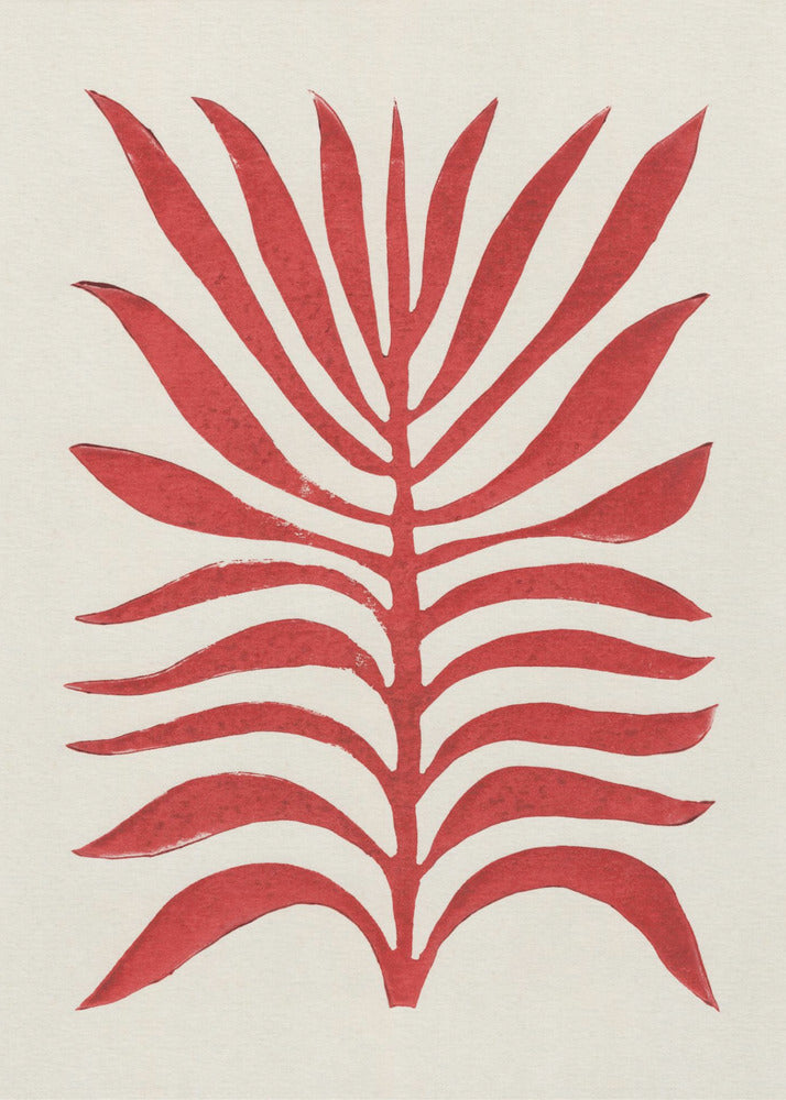 Roter Zweig / Linoldruck | Leinwand-Bilder