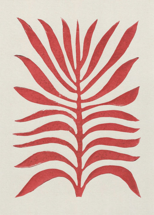 Roter Zweig / Linoldruck | Leinwand-Bilder