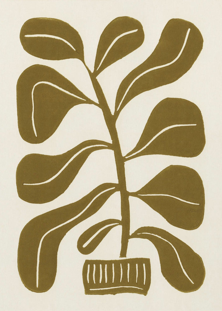 Linolschnitt Zimmerpflanze Nr. 2 | Poster - Kunstdruck