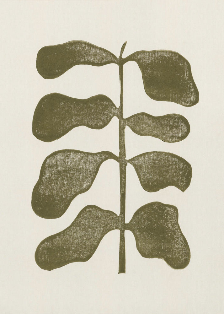 Linolschnittpflanze | Poster - Kunstdruck