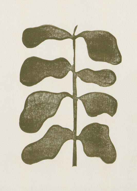 Linolschnittpflanze | Poster - Kunstdruck