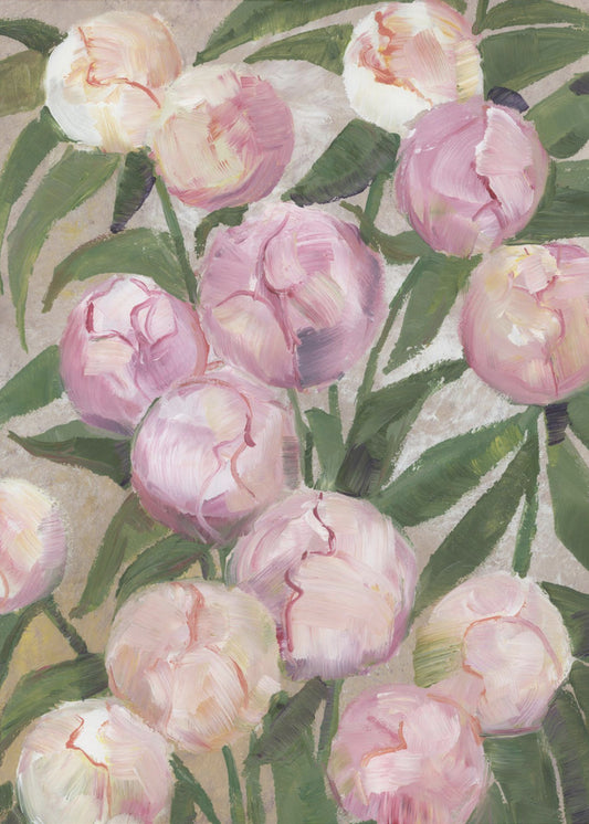 Valenty painterly peonies | Poster