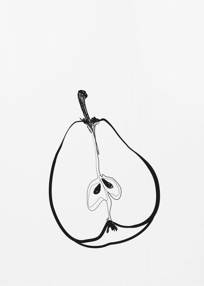 Viivapiirros puoli päärynä | Julisteet - Taidevedokset