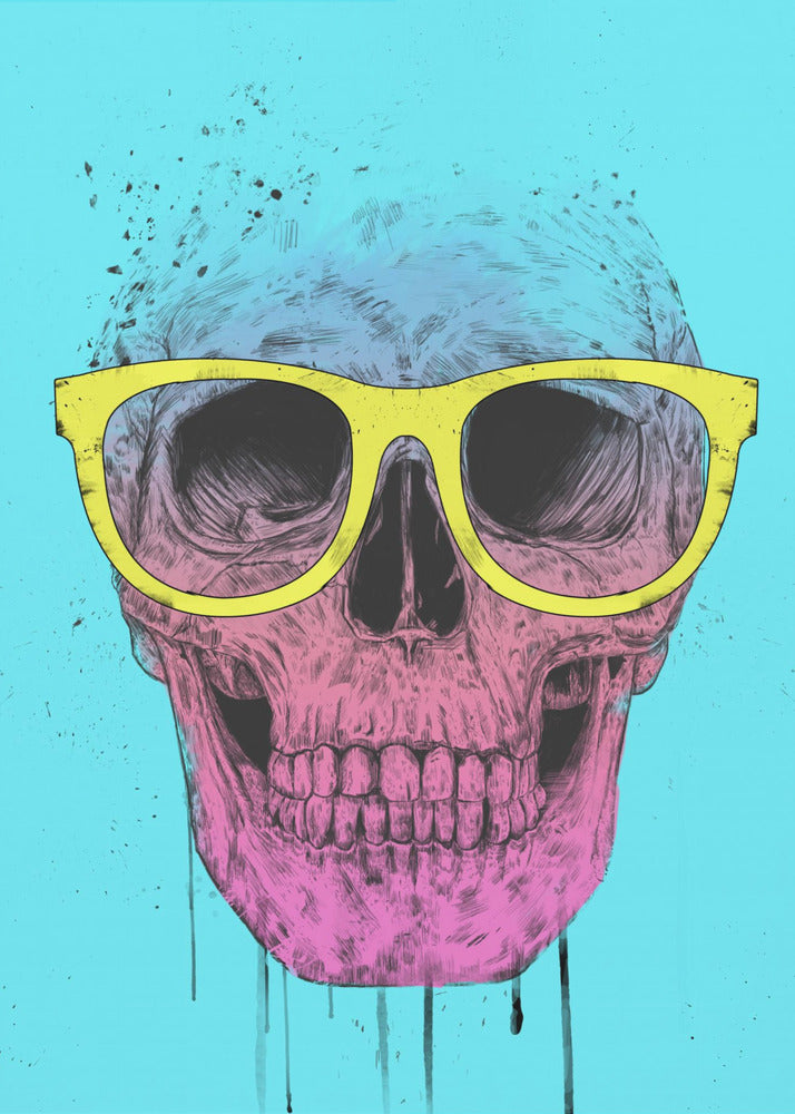 Pop-Art-Totenkopf mit Brille | Leinwand-Bilder