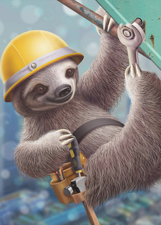 SLOTH CONSTRUCTION WORKER | Canvas