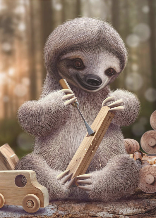 SLOTH THE TOY MAKER | Canvas