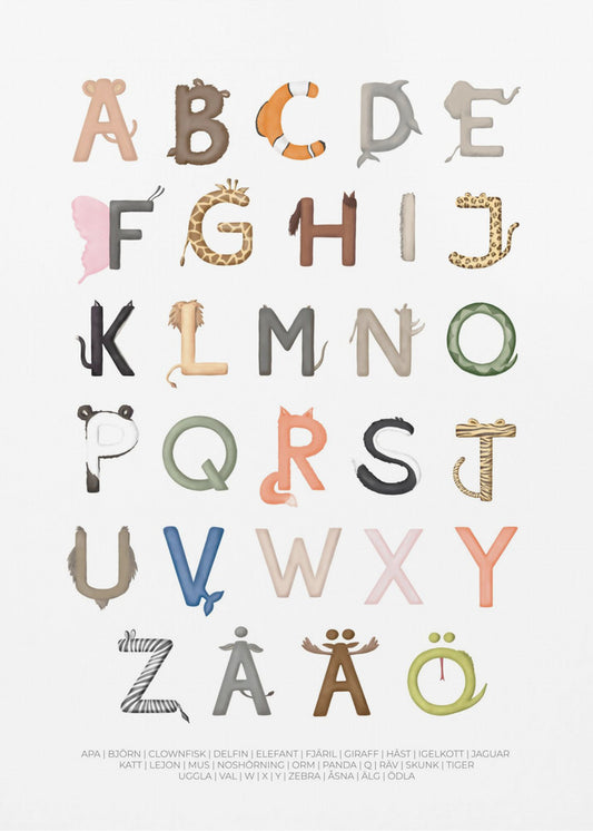 Tierbuchstaben | Leinwand-Bilder
