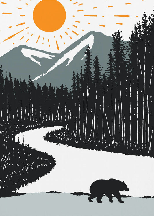 Karhu joen rannalla | Canvastaulut