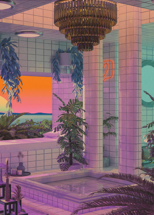 Vaporwave-Pool | Leinwand-Bilder