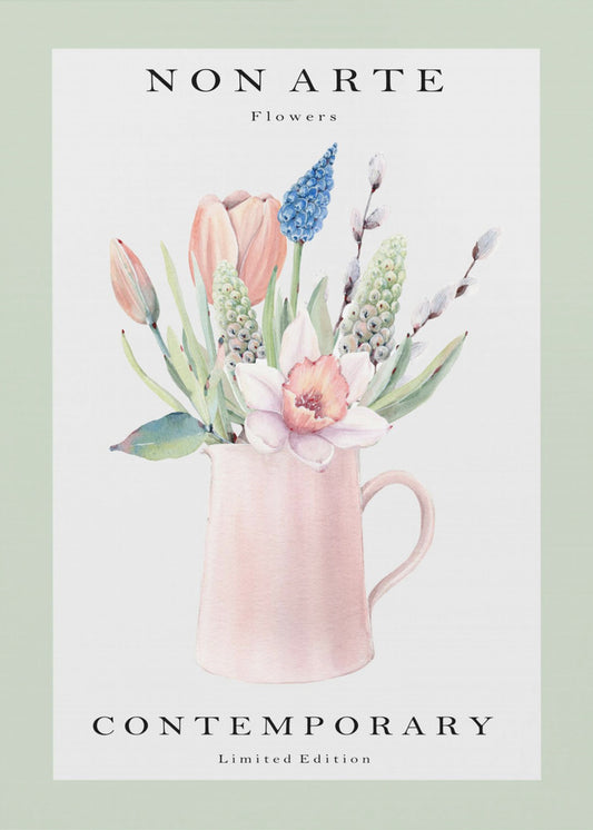 Ei taidetta Vihreä kukkamaljakko | Canvastaulut