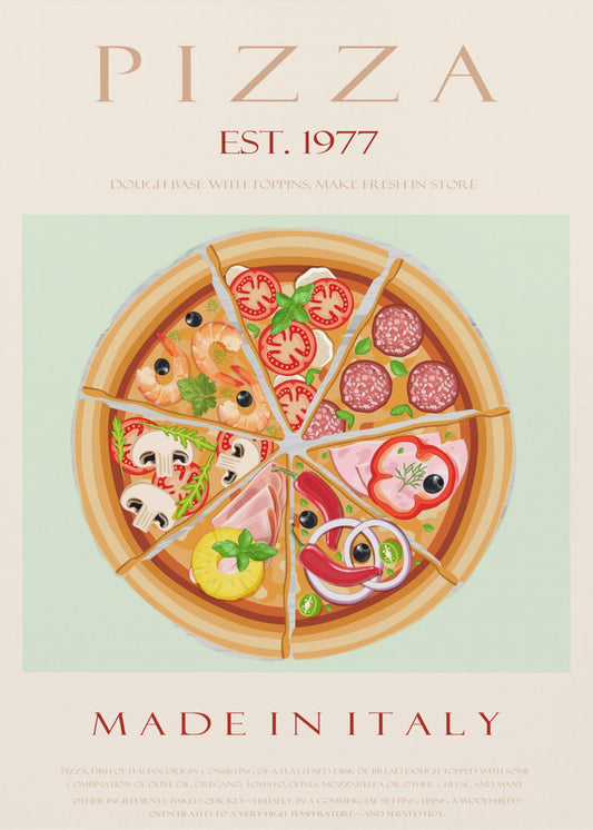 Pizza gegründet 1977 | Poster