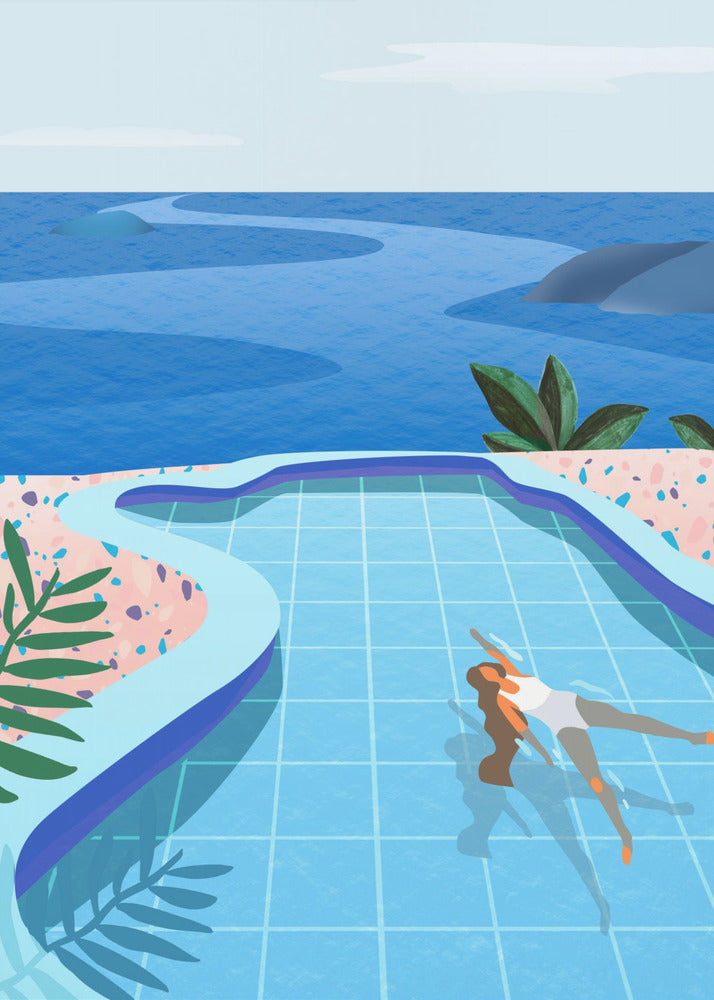 Tyttö uima-altaassa | Canvastaulut