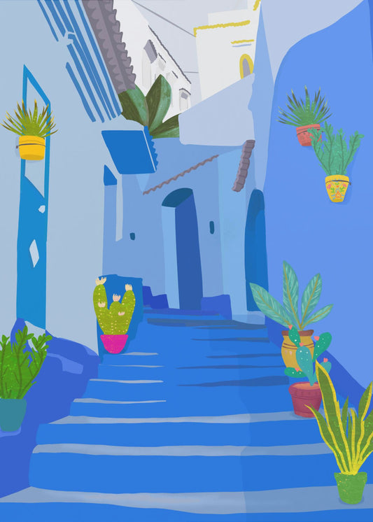 Niebieskie miasto | Wydruki na łótnie