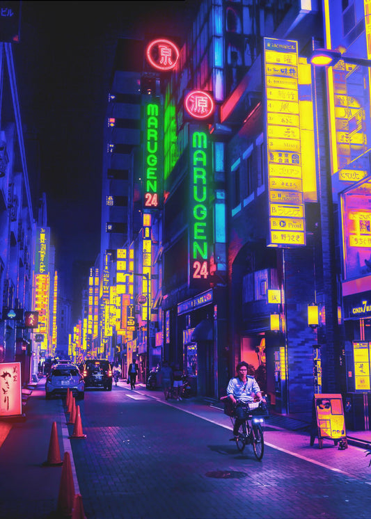 Ulica Neonowa | Wydruki na łótnie