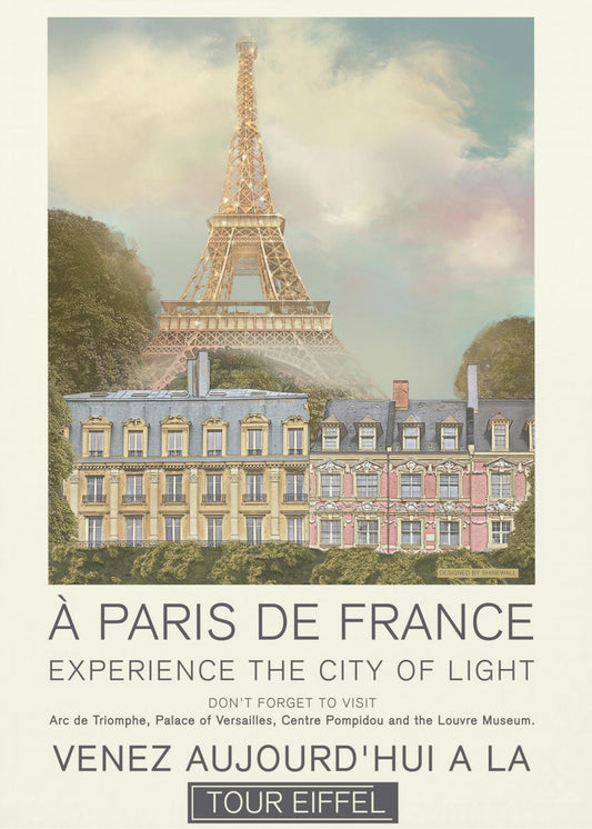 Wydruk retro Paryża | Wydruki na łótnie