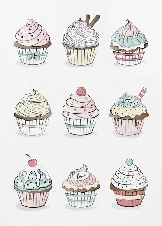 Süßes Cupcake-Medley | Poster