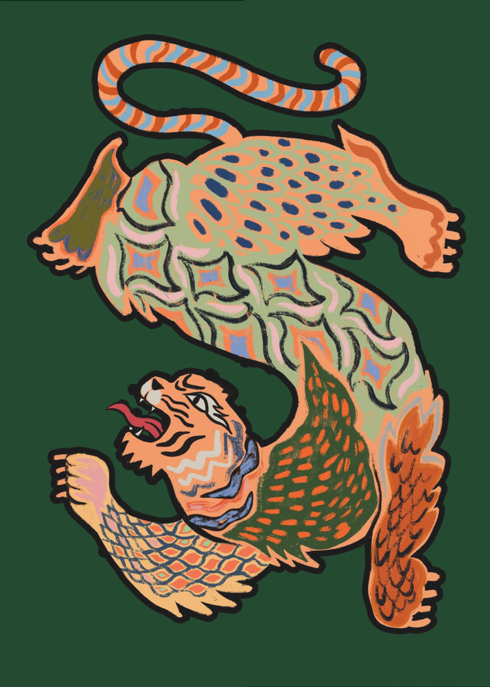 Tigre asiatique vert | Tableaux sur Toile