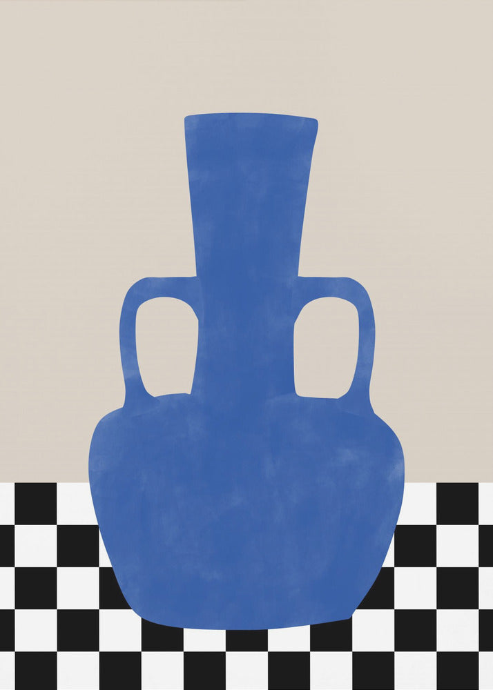 Azurblaues Vase-Schachbrett | Leinwand-Bilder
