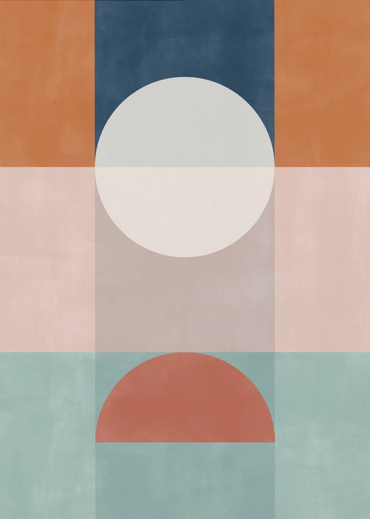 Abstrakti geometrinen taideteos maanläheisillä sävyillä | Canvastaulut