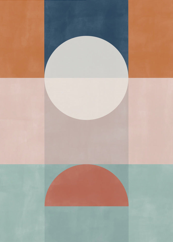 Abstrakti geometrinen taideteos maanläheisillä sävyillä | Canvastaulut