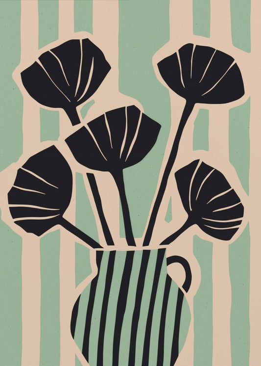 Striped Blooms Vase | Canvas