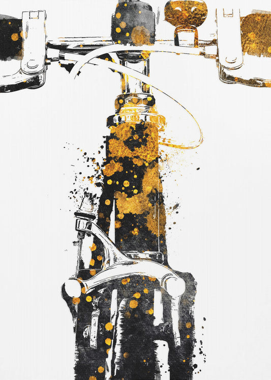 Cycling 2 gold and black | Poster