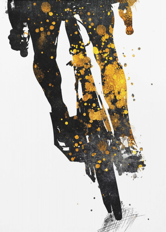 Cycling 3 gold and black | Poster