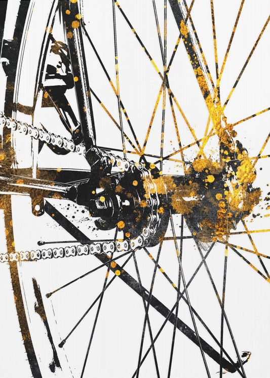 Cycling 5 gold and black | Poster