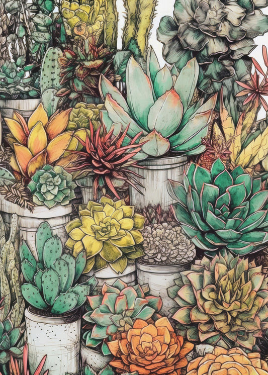 Succulents and cactus 12 POTTED FLORALS | Poster