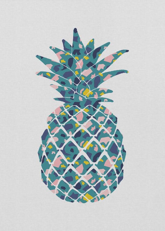 Blaugrüne Ananas | Poster - Kunstdruck