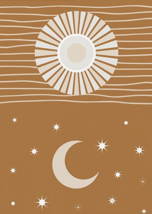 Minimalist Sun and Moon | Canvas