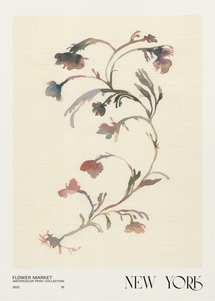 Aquarelldruck-Sammlung. Blumenmarkt – New York | Poster