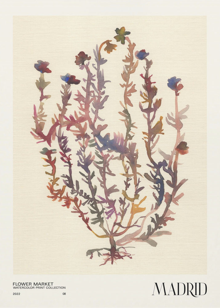Aquarelldrucksammlung. Blumenmarkt - Madrid | Poster