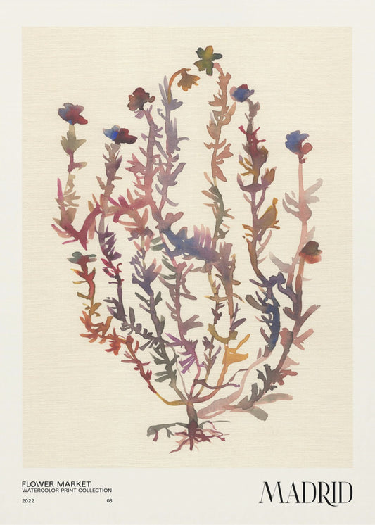 Aquarelldrucksammlung. Blumenmarkt - Madrid | Poster
