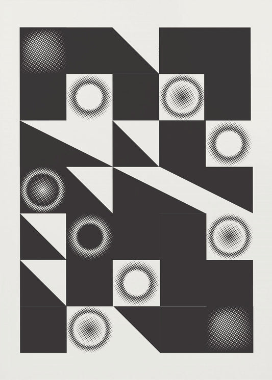 Quadrate und Dreiecke in Schwarz | Poster