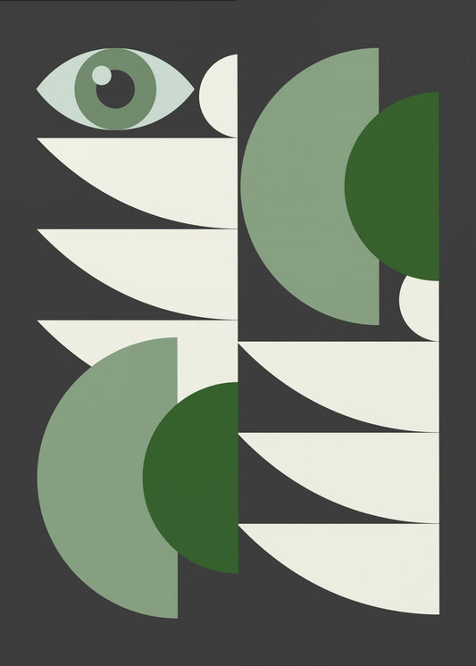 Mid Century Geometrisch in Grün | Poster