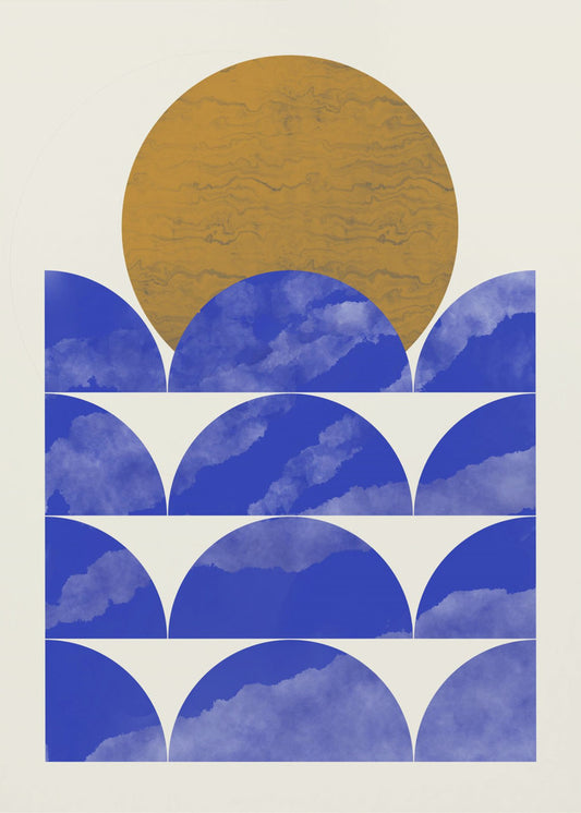 Geometrische Sonnenuntergangskomposition | Poster