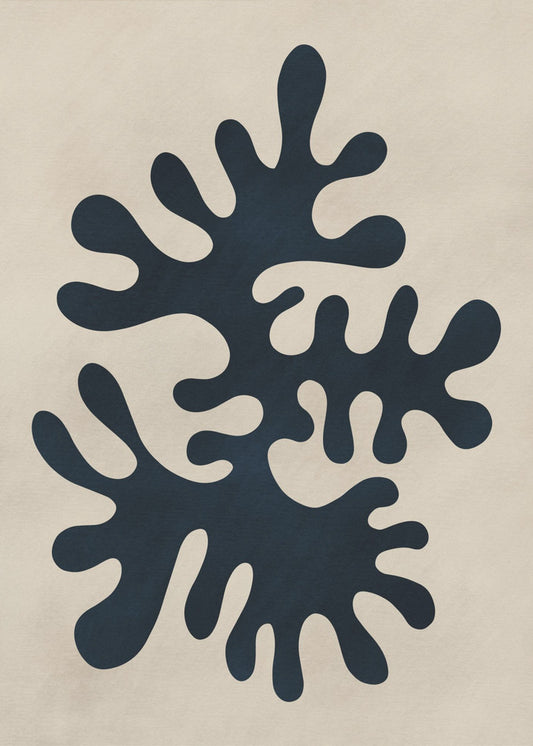 Minimal Black Coral Shape | Poster