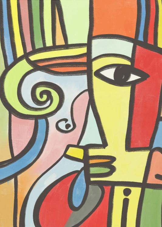 Colorful Geometric Shapes And Bold Lines | Poster