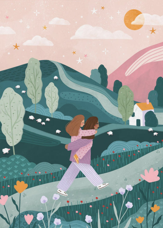 Äiti-tytär Maaseutukävely | Canvastaulut