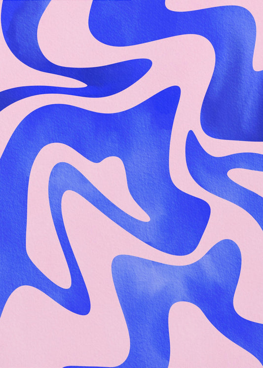 Abstrakt blå bølge | Lærredsbilleder